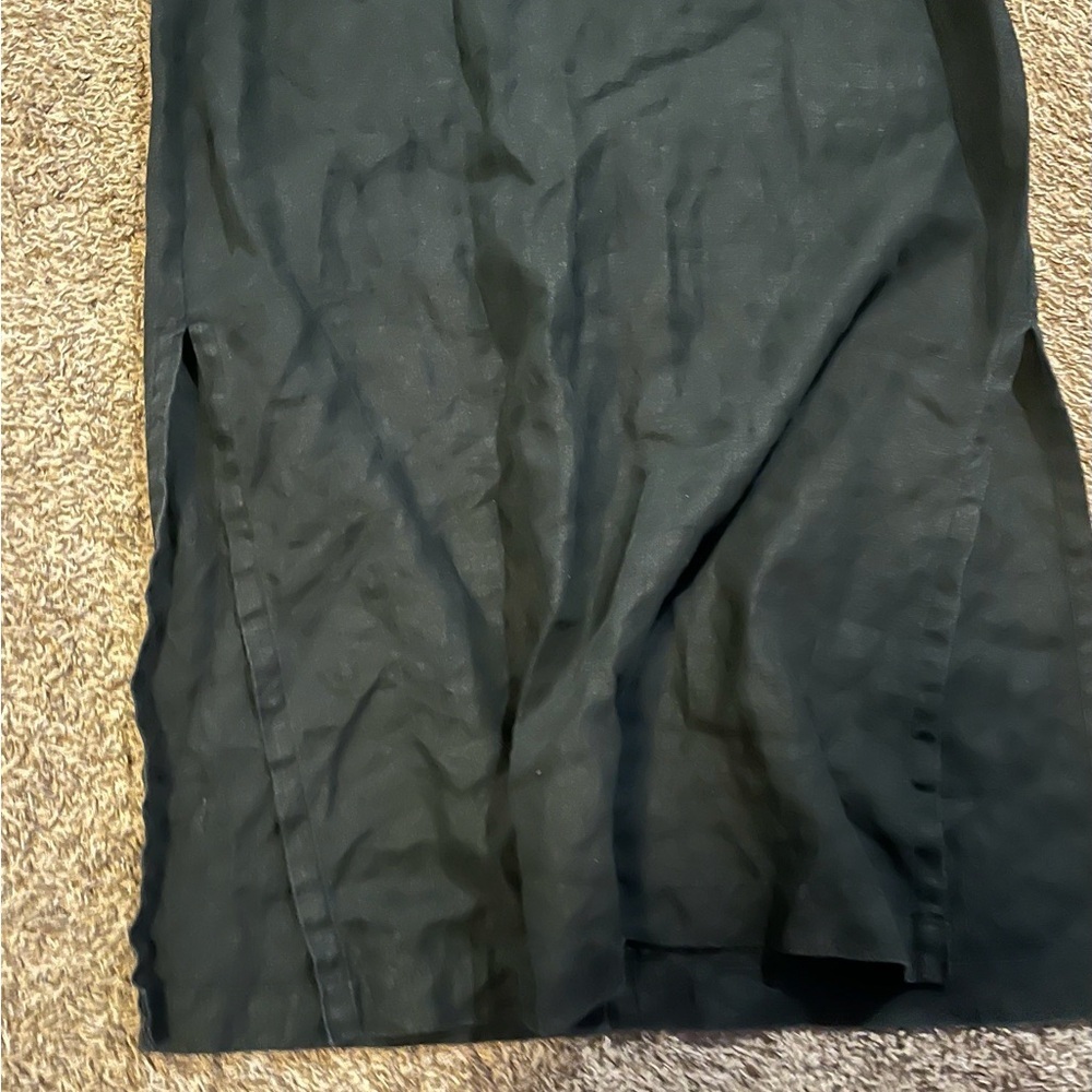 Vintage Old Navy Outlet 100% Linen Black Maxi Chic Minimalist Dress - Picture 4 of 8